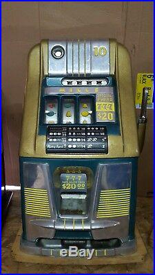 Mills 10 cent 777 hi-top antique slot machine