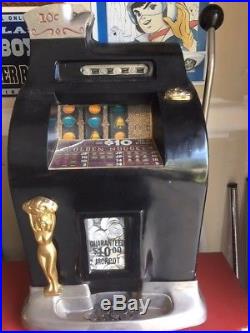 Mills 10 cent Golden Nugget slot machine WORKS