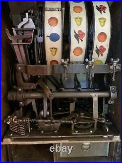 Mills 1923 Liberty Bell Five Cent Slot Machine With Stand