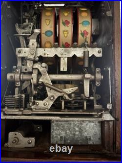 Mills 1939 Antique Vintage Five Cent Slot Machine with FREE Stand Excellent Shape