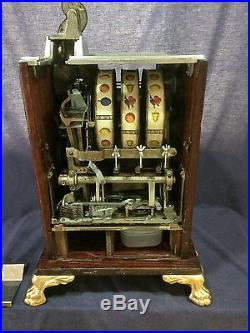 Mills 25 Cent OPERATOR BELL Antique Slot Machine circa 1920s WATCH VIDEO