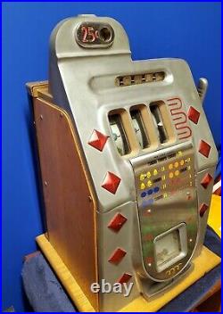 Mills 25 Cent Slot Machine Early 1940s Working Antique Quarter Slot Machine