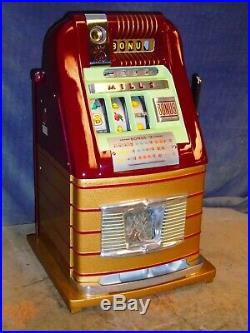 Mills 25-cent BONUS hi-top antique slot machine, 1948