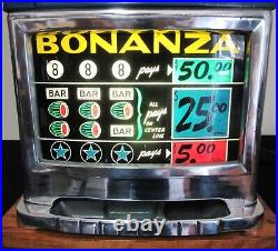 Mills 25c Bonanza High Top Slot Machine Circa 1950. Fully Restored