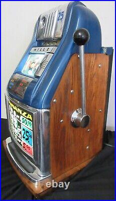 Mills 25c Bonanza High Top Slot Machine Circa 1950. Fully Restored