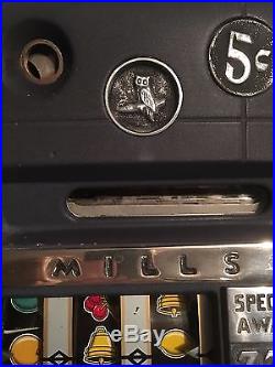 Mills 5 Cent Hi Top Special Award 7-7-7 Slot Machine Excellent Condition