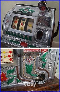 Mills 5 Cent Poinsettia Antique Slot Machine