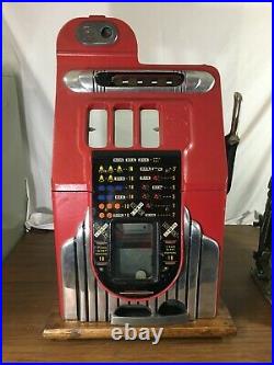 Mills 5 Five Cent Criss Cross Antique Mechanical Slot Machine