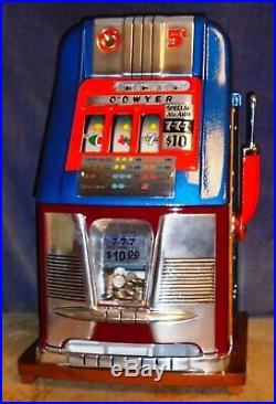 Mills 5-cent 777 hi-top antique slot machine, 1948