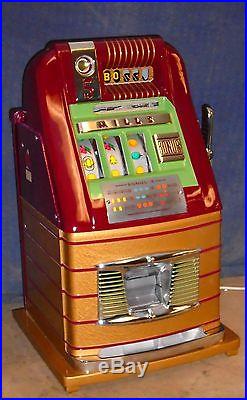 Mills 5-cent B-O-N-U-S hi-top antique slot machine, 1948