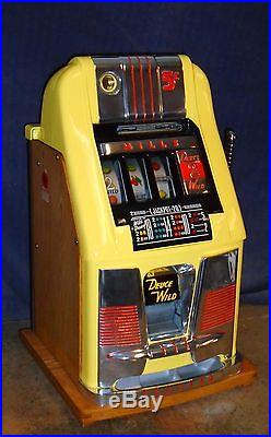 Mills 5-cent DEUCES WILD hi-top antique slot machine, 1950