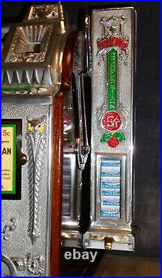 Mills 5c AUTOMATIC SALESMAN antique slot machine with SIDE VENDER, 1924 NEW PRICE