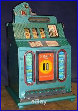 Mills 5c FOK antique slot machine, ca 1937, very unique model