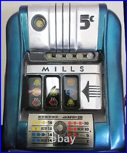 Mills 5c High Top Slot Machine Circa 1940. Fully Restored
