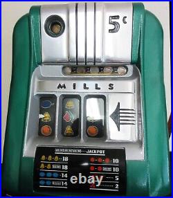 Mills 5c High Top Slot Machine Circa 1950 Fully Restored