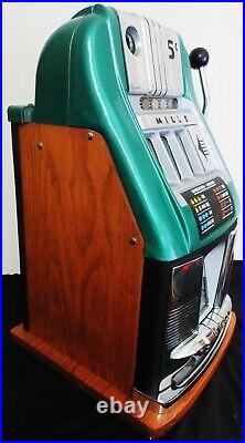 Mills 5c High Top Slot Machine Circa 1950 Fully Restored