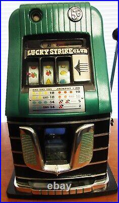 Mills 5c High Top Slot Machine Lucky Strike Club Circa 1950 Fully Restored