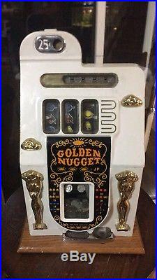 Mills Antique 25 cent Golden nugget Slot Machine with Keys