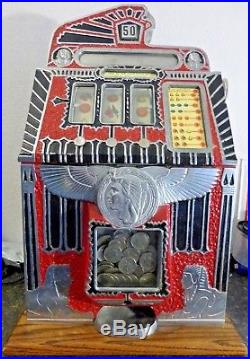 Mills Antique Egyptian Bell Slot Machine RARE 50 CENT