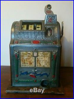 Mills Antique Liberty Bell gooseneck 25 Cent Antique Slot Machine Free shipping