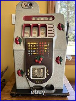 Mills Black Cherry Vintage antique 5cent slot machine
