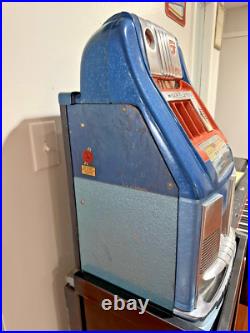 Mills Blue Bell 5 Cent 1940's Slot Machine Watch Video, stand. Works, Cherry