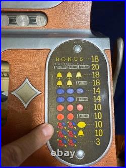 Mills Bonus Horsehead 5 Cent Mechanical Slot Machine Rare Odds-Changing Mech