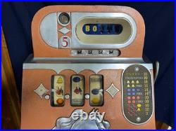 Mills Bonus Horsehead 5 Cent Mechanical Slot Machine Rare Odds-Changing Mech