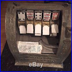 Mills Commercial Poker Casino Machine antique card machine 5 cent coin