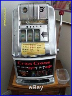 Mills Criss Cross 5 cent slot Machine