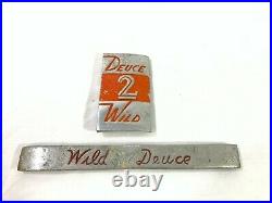 Mills Deuce Wild Name Plate and Reel Plate Antique Slot Machine