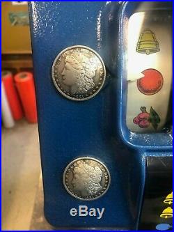 Mills Diamond Front Conversion Front Has Silver $ Coins 5 Cent Slot Machine