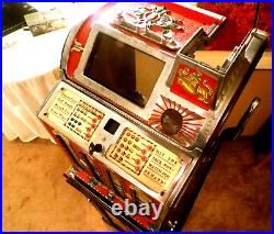 Mills F. O. K. Mint Vendor 4 Column Skill Stop Antique Slot Machine 1920's