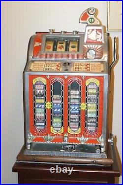 Mills F. O. K. Mint Vendor 4 Column Skill Stop Antique Slot Machine 1920's