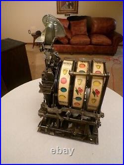 Mills F. O. K. Mint Vendor 4 Column Skill Stop Antique Slot Machine 1920's