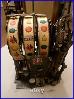 Mills F. O. K. Mint Vendor 4 Column Skill Stop Antique Slot Machine 1920's