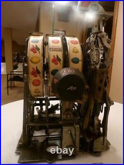 Mills F. O. K. Mint Vendor 4 Column Skill Stop Antique Slot Machine 1920's