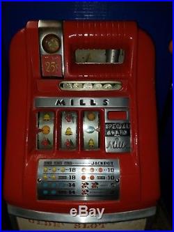 Mills Hi Top. 25 cent slot machine working please read description. Converted
