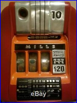 Mills High Top 10 Cent Special Award 7-7-7- Jackpot Coin Op Slot Machine