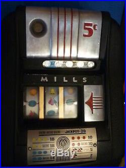 Mills High Top 5 cent Slot Machine circa 1930, Mfg Ace Novelty