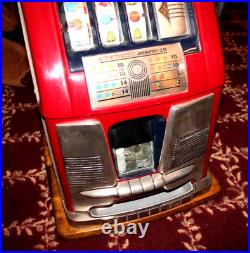 Mills High Top Slot Machine & Cabinet Quarter Silver Slipper Casino Las Vegas Ne