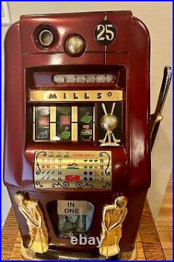 Mills Hole-In-One Three Reel Quarter 25 Cents Golfing Slot Machine, 1940s-1980s