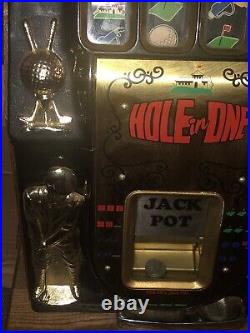 Mills Hole-In-One Three Reel Quarter 25 Cents Golfing Slot Machine, 1940s-1980s