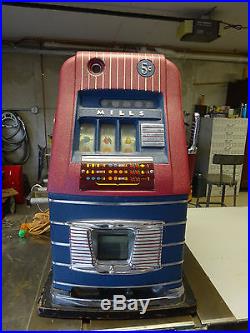 Mills Jewel Bell 5 Five Cent Slot Machine Antique 1940s Nickel Slot machine NICE