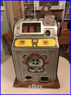 Mills Novelty Antique 50 Cent Slot Machine As Is Read