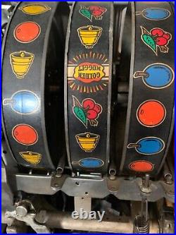 Mills Novelty Company 5 cent Golden Nugget Slot with claw stand
