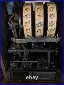 Mills Poinsetta Slot Machine, 5 Cent Coin Operated Machine