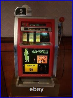 Mills Polar Bear Vintage antique 5cent slot machine -commercial Hotel