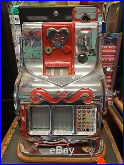 Mills QT Sweetheart Slot Machine 5 Cent Very Rare Great Condition With Keys Works