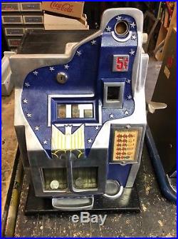 Mills Qt Thunderbird 5 Cent Slot Machine Unrestored Original
